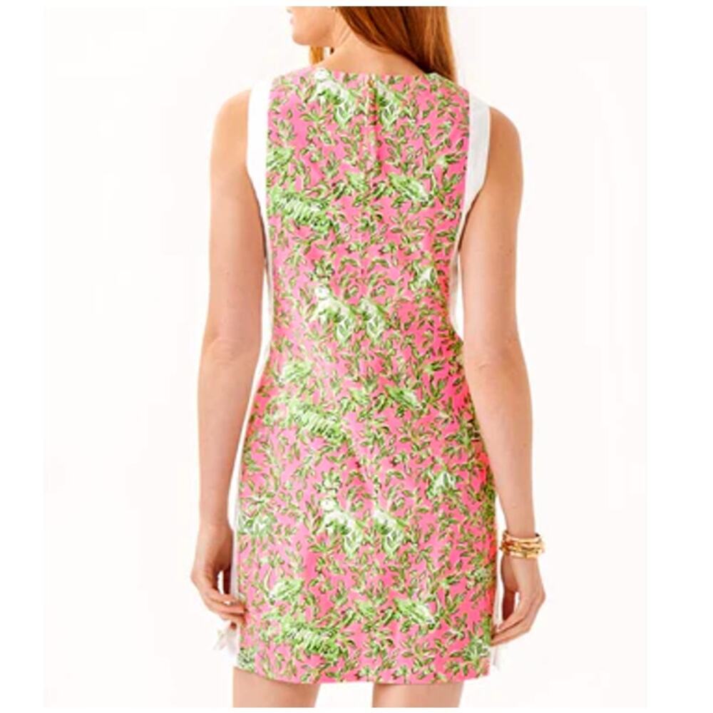 Lilly Pulitzer Women's Rousseau Pink Beckler Stretch Shift Dress Size 6 - Picture 2 of 12